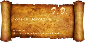 Tomics Dorottya névjegykártya
